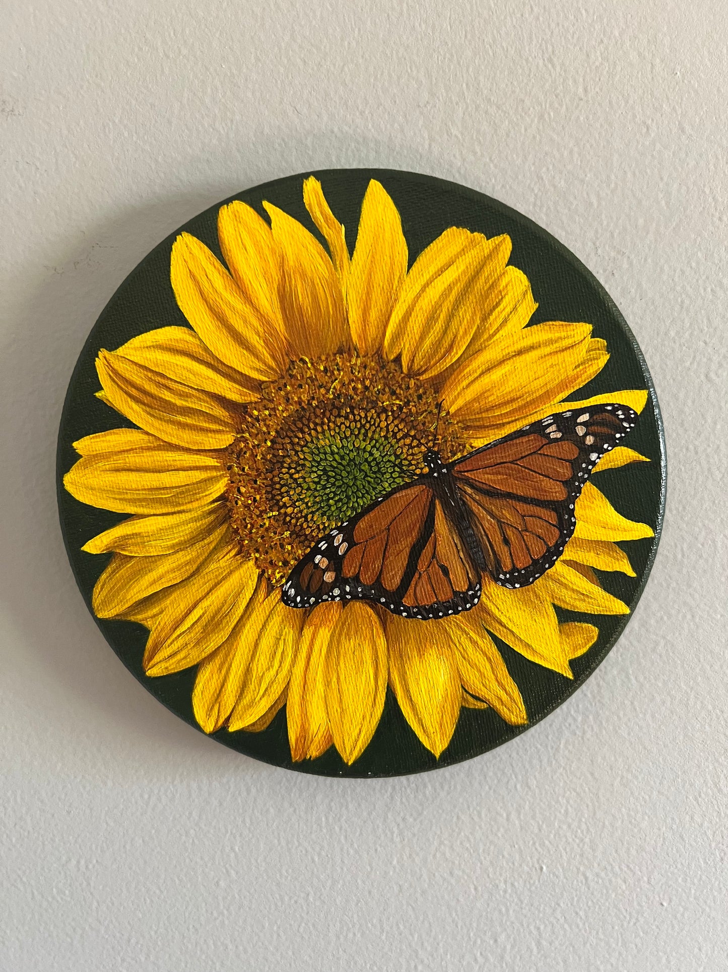 Original monarch on sunflower painting